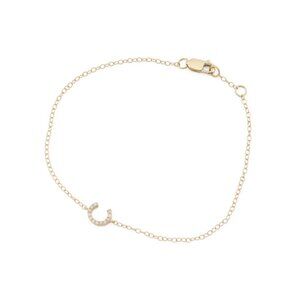 DIAMOND GUILD Gold/C Made In India 14kt Gold Petite Diamond Initial Bracelet
